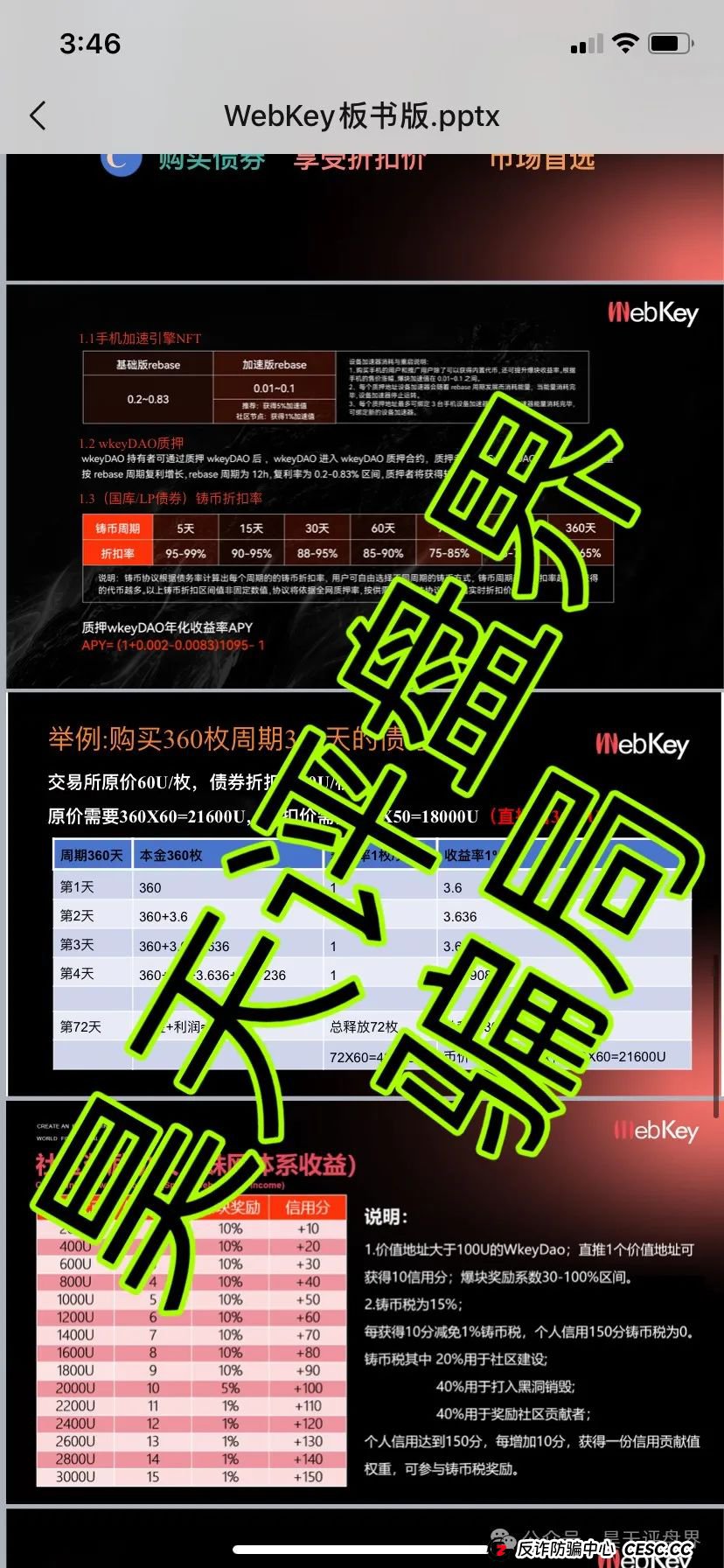 “Webkey”的质押类分红资金盘骗局