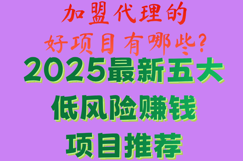 加盟代理的好项目有哪些?2025最新五大低风险赚钱项目推荐