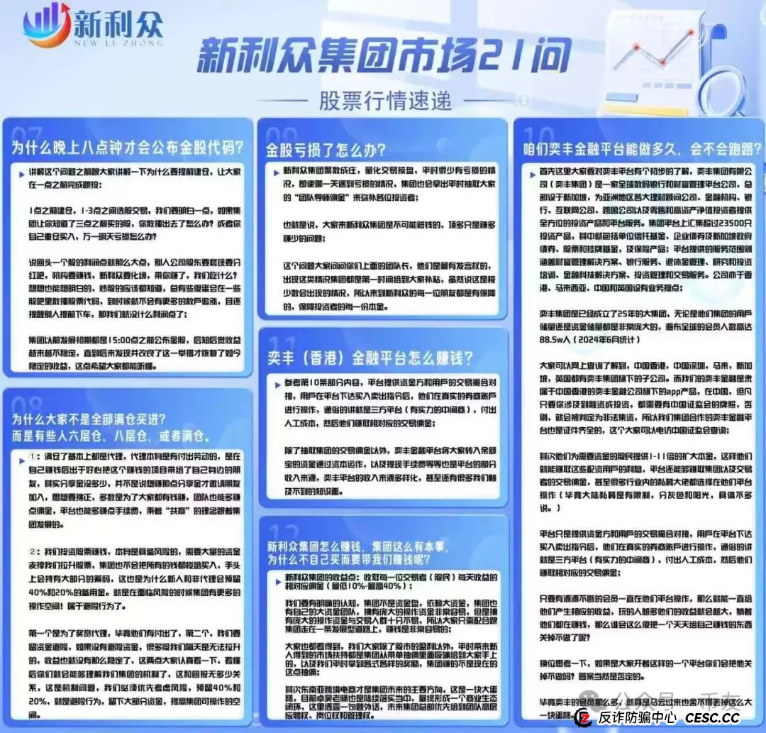 警惕！套牌 “奕丰金融” 新利众股票跟资金盘资金盘骗局大揭秘!